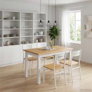 VidaXL Matbord EKAI Vit 112 x 70 x 76,5 cm Massiv furu