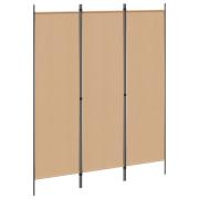 vidaXL 3-panelers rumskärm Beige 150 x 180 cm Tyg