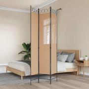 vidaXL 3-panelers rumsavdelare Beige 120 x 220 cm Tyg