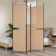 vidaXL 3-panelers rumsavdelare Beige 150 x 180 cm Tyg