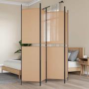 vidaXL 4-panelig rumsavskiljare Beige 200 x 200 cm Tyg