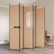 vidaXL 5-panel rumsavskiljare Beige 250 x 220 cm Tyg