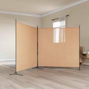 vidaXL 2-Panel Rumsavskiljare Beige 348 x 180 cm Tyg