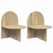 vidaXL Sängbord 2 pcs Sonoma-ek 48 x 49 x 65 cm Konstruerat trä