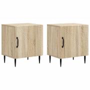 vidaXL Nattduksbord 2 pcs Sonoma-ek 43 x 34,5 x 50 cm Konstruerat trä
