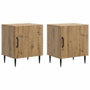 vidaXL Nattduksbord 2 pcs Artisan-ek 43 x 34,5 x 50 cm Konstruerat trä