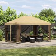 vidaXL Paviljong 4 × 3 m Gräddvit Polyester och Stål 190