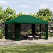 vidaXL Paviljong 4 × 3 m Grön Polyester och Stål 190 gsm