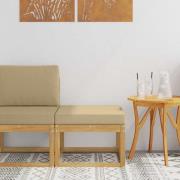 vidaXL Utomhus Hocker Massivt Akaciaträ Vit