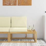 vidaXL Modulsoffa utomhus Vit 91 x 63 x 73 cm Massivt Akaciaträ
