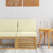 vidaXL Utomhus Mellansoffa Massivt Akaciaträ Vit