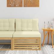 vidaXL Utomhus Mellansoffa Massivt Akaciaträ Vit 83 x 79 x 73 cm