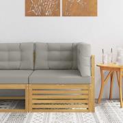 vidaXL Utehörnsoffa Massivt Akaciaträ Vit