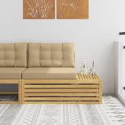 vidaXL Modulsoffa utomhus Vit 115 x 83 x 73 cm Massivt Akaciaträ