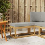 vidaXL Utomhuspall med kudde Vit 80 x 43 x 45 cm Massivt Akaciaträ