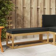 vidaXL Utomhuspall med kudde Vit 115 x 43 x 45 cm Massivt Akaciaträ