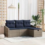vidaXL Soffset med kudde 3 pcs konstrotting