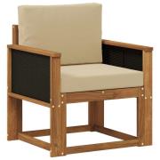 vidaXL Utomhus Mellansoffa Massivt Akaciaträ Naturlig