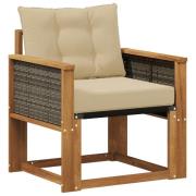 vidaXL Utomhus Mellansoffa Massivt Akaciaträ Naturlig