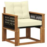 vidaXL Utomhus Mellansoffa Massivt Akaciaträ Naturlig