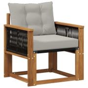 vidaXL Utomhus Mellansoffa Massivt Akaciaträ Naturlig