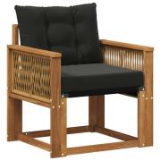 vidaXL Utomhus Mellansoffa Massivt Akaciaträ Naturlig