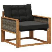 vidaXL Utomhussoffset Massivt Akaciaträ och Textilene Naturfärg