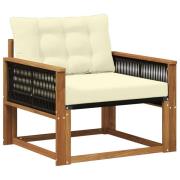 vidaXL Utomhussoffset Massivt Akaciaträ och Textilene Naturfärg