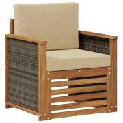 vidaXL Utomhus Mellansoffa Naturlig