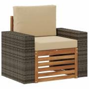 vidaXL Utomhus Mellansoffa Massivt Akaciaträ Naturlig