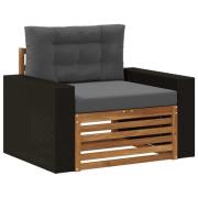 vidaXL Utomhus Mellansoffa Massivt Akaciaträ Naturlig