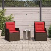 vidaXL Trädgårdsbänk 2 pcs Brun konstrotting