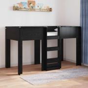 vidaXL Köksbädd för barn Svart Ek 75 x 190 cm Konstruerat trä
