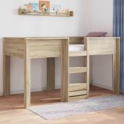 vidaXL Köksbädd för barn Sonoma-ek 90 x 200 cm Konstruerat trä