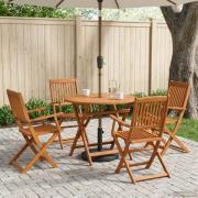 vidaXL Utemöbelset 5 pcs Naturlig Massiv Eukalyptus Trä