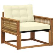 vidaXL Utomhussoffset Massivt Akaciaträ och Textilene Naturfärg