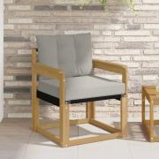 vidaXL Utomhussoffa Massivt Akaciaträ och Textilene Vit