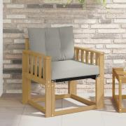 vidaXL Utomhussoffa Massivt Akaciaträ och Textilene Vit