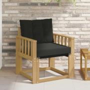 vidaXL Utomhussoffa Massivt Akaciaträ och Textilene Vit