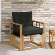 vidaXL Utomhussoffa Massivt Akaciaträ och Textilene Vit