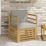 vidaXL Utomhussoffa Polyester Vit och ljusgrå