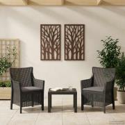 vidaXL Lounge-set med kudde 3 pcs Antracit PP