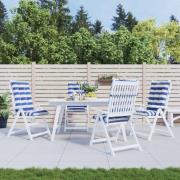 vidaXL Utomhuskudde 4 pcs Blå och Vit 120 x 50 x 7 cm Tyg