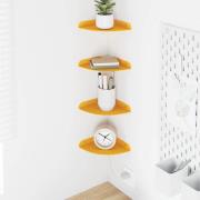 vidaXL Flytande hylla med hylla 4 pcs Senapsgul 15 x 15 x 2 cm
