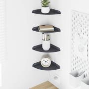 vidaXL Flytande hylla med hylla 4 pcs Antracit 18 x 18 x 2 cm