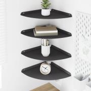 vidaXL Flytande hylla med hylla med lagring 4 pcs Svart 30 x 30 x 2 cm