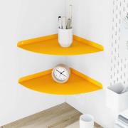 vidaXL Flytande hylla med hylla 2 pcs Senapsgul 30 x 30 x 2 cm
