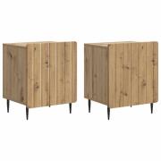 vidaXL Nattduksbord 2 pcs Artisan-ek 43 x 34,5 x 52 cm Konstruerat trä