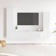 vidaXL Tv-bänk 4 delar vit konstruerat trä