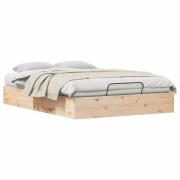 vidaXL Bäddsoffa med förvaring Naturfärg 135 x 190 cm Massivt furu